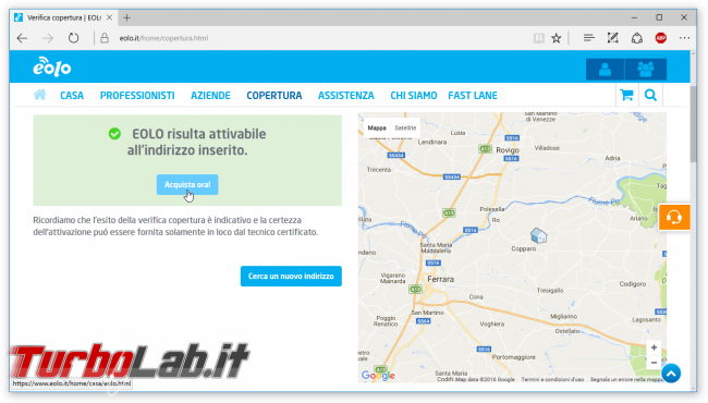 Internet veloce fuori città (alternativa senza L): esperienza EOLO - eolo verifica copertura
