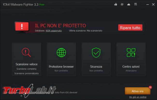 IObit Malware Fighter messo prova TurboLab.it