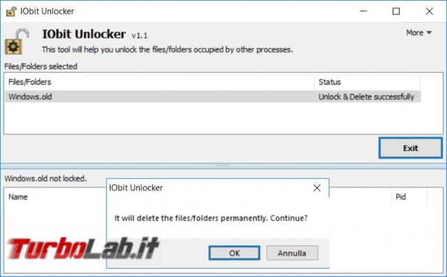 Iobit Unlocker elimina tutti file cartelle non si lasciano cancellare