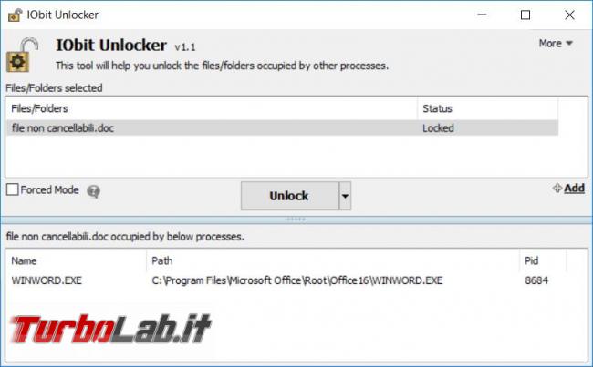 Iobit Unlocker elimina tutti file cartelle non si lasciano cancellare
