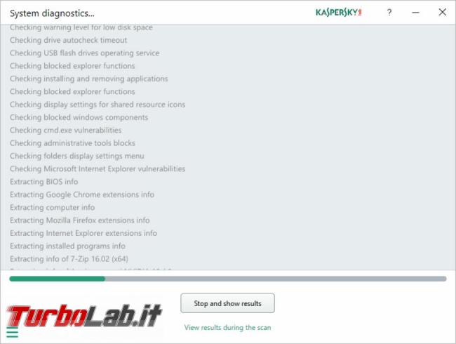 Kaspersky System Checker controlla, non risolve, problemi computer