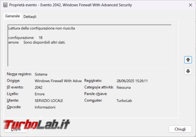 L’aggiornamento KB5060829 causa l’errore 2042 Windows Firewall With Advanced Security