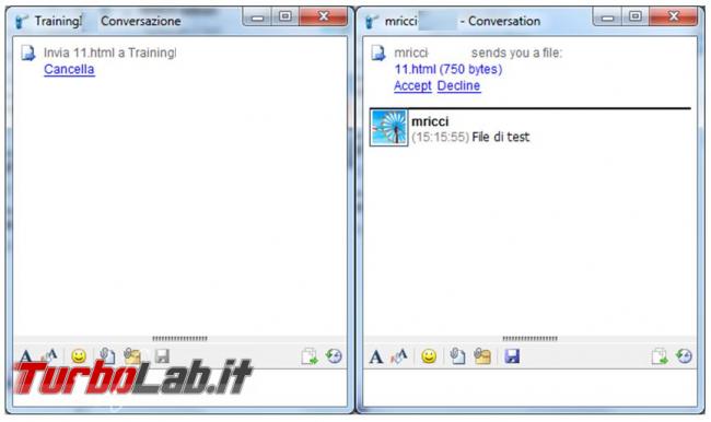 LAN Messenger puoi inviare messaggi, file creare chat rete