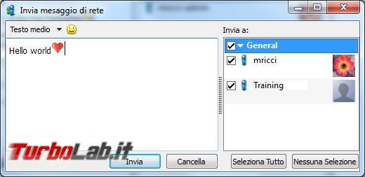 LAN Messenger puoi inviare messaggi, file creare chat rete