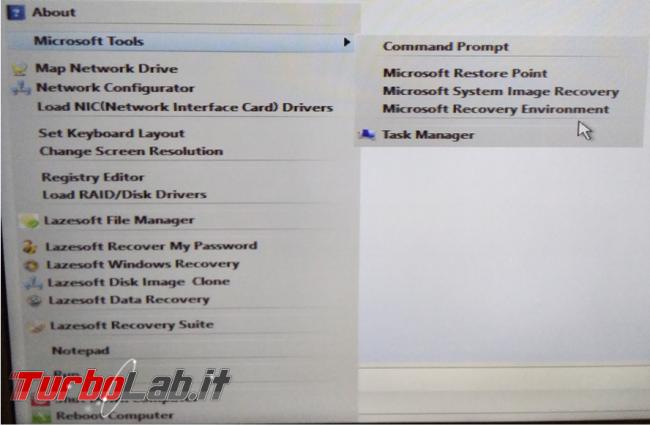 Lazesoft Recovery My Password cancelli tutte password dimenticate account Windows