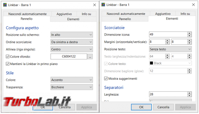 Linkbar crea barre strumenti aggiuntive desktop