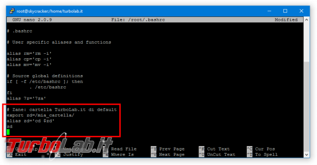 Linux CentOS/Ubuntu: Modificare cartella lavoro predefinita terminale (locale via SSH)