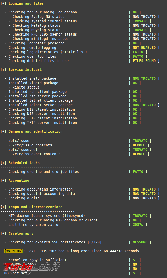 [Linux] Controlla sicurezza sistema: guida Lynis