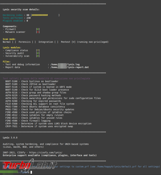 [Linux] Controlla sicurezza sistema: guida Lynis