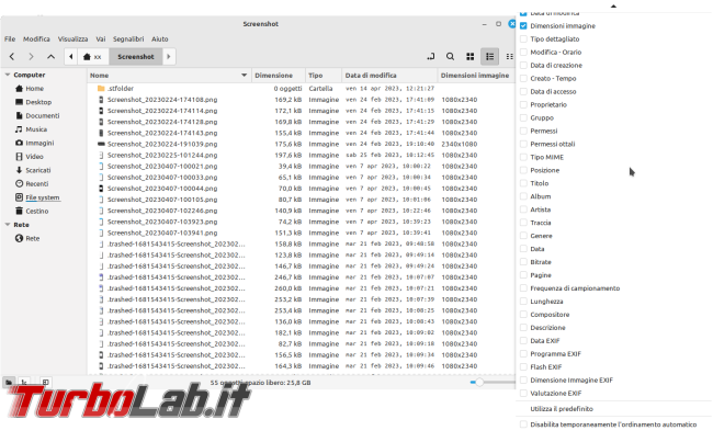 [Linux Mint] Aggiungere colonne contenenti metadati proprietà file gestore file