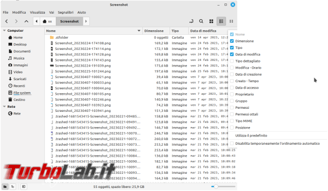 [Linux Mint] Aggiungere colonne contenenti metadati proprietà file gestore file
