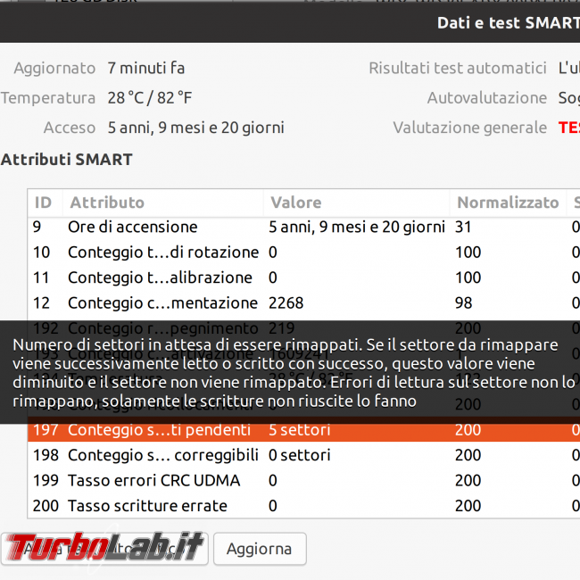 Linux test SSD: come testare disco fisso/USB rilevare problemi, guasti, errori ( Live CD/USB linea comando) - Schermata da 2020-05-01 16-57-37