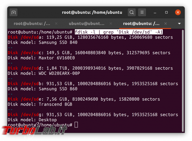 Linux test SSD: come testare disco fisso/USB rilevare problemi, guasti, errori ( Live CD/USB linea comando) - Schermata da 2020-05-02 08-15-50