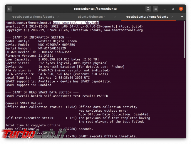 Linux test SSD: come testare disco fisso/USB rilevare problemi, guasti, errori ( Live CD/USB linea comando) - Schermata da 2020-05-02 08-36-27