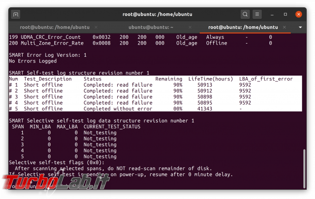 Linux test SSD: come testare disco fisso/USB rilevare problemi, guasti, errori ( Live CD/USB linea comando) - Schermata da 2020-05-02 08-48-37