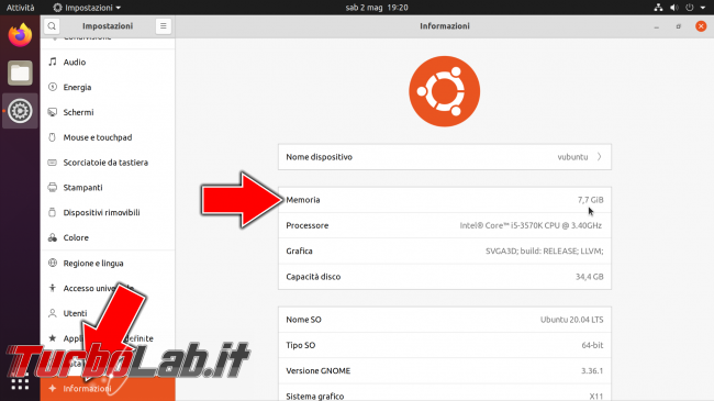 Linux (Ubuntu 20.04): come vedere quanta memoria RAM ha PC ( linea comando)