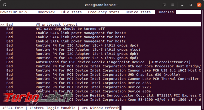 Linux / Ubuntu consuma troppa batteria! Come risolvere migliorare autonomia PowerTOP - Screenshot from 2019-09-17 21-47-58