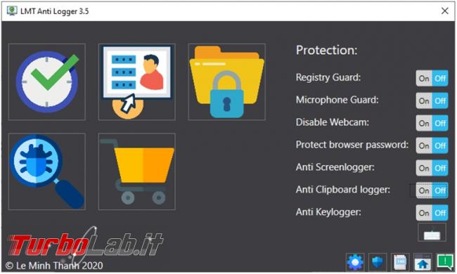 LMT anti logger programma proteggervi malware “spioni” registrano tastiera fotografano desktop