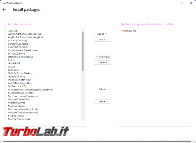 LoveWindowsAgain ottimizza migliora Windows 11 pochi clic mouse