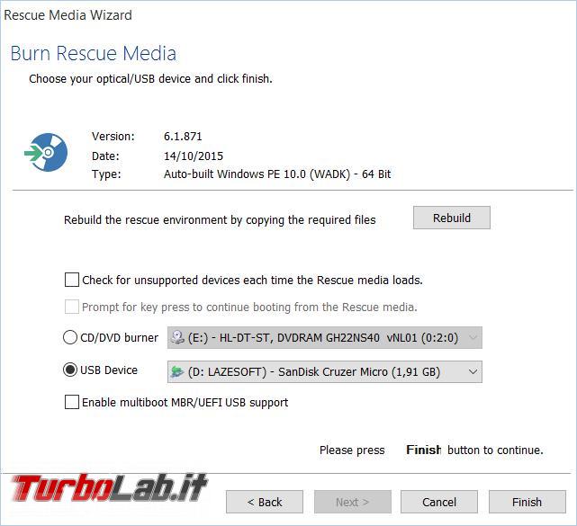 Macrium Reflect free crea ripristina immagini backup dischi fissi