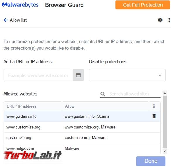 Malwarebytes Browser Extension blocca pubblicità siti pericolosi