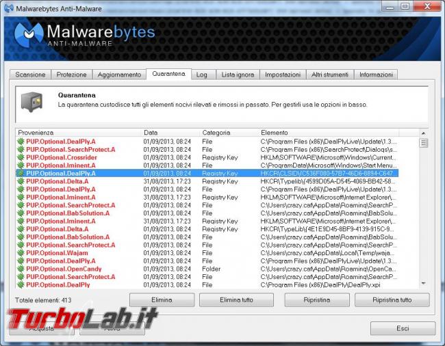 Malwarebytes elimina malware computer