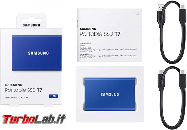 Memoria esterna Samsung SSD T7: Recensione, prova pratica, test velocità (disco SSD esterno USB PC smartphone Android)