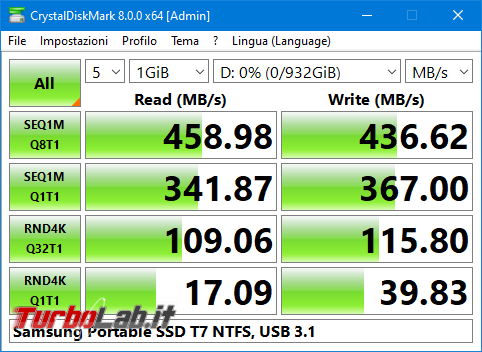 Memoria esterna Samsung SSD T7: Recensione, prova pratica, test velocità (disco SSD esterno USB PC smartphone Android)