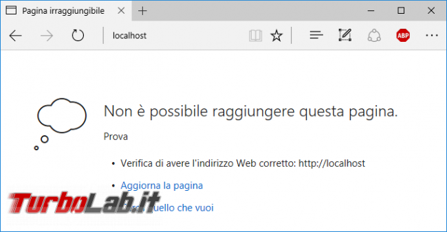 Microsoft Edge sito locale (http://localhost) non si apre: come risolvere errore Apache IIS