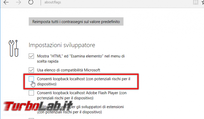 Microsoft Edge sito locale (http://localhost) non si apre: come risolvere errore Apache IIS