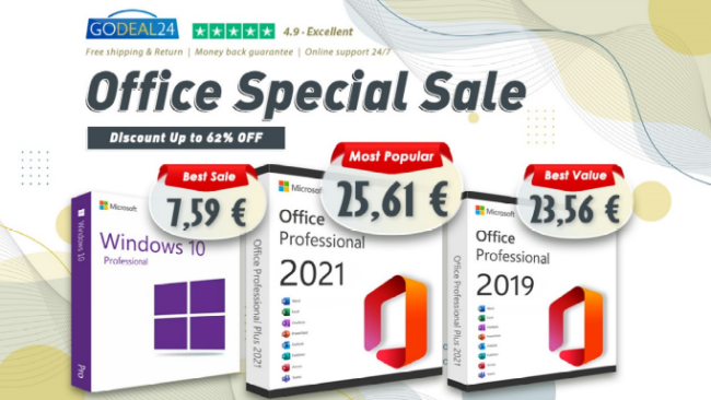 Microsoft Office 25 € Windows 10 soli 7 € Godeal24 office Special Sale: non perderti questa occasione! - FrShot_1693981499_