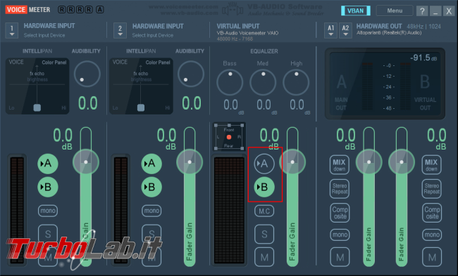 Mixer stereo/surround virtuale rete: breve guida Voicemeeter - voicemeeter_client