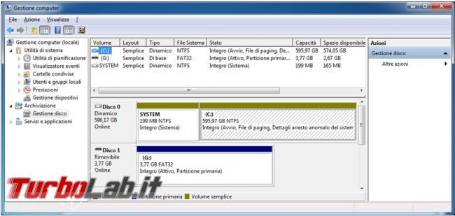 Modificare dimensioni partizioni Windows 7 8