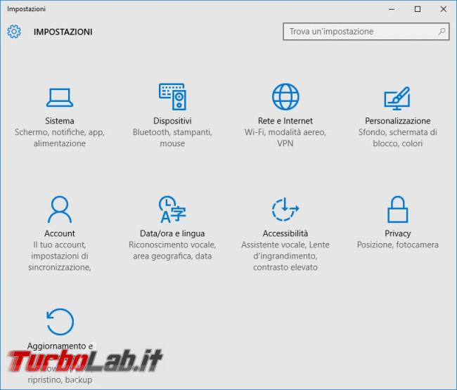 Modificare, disabilitare, popup d’avviso Windows 10