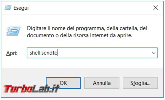Modificare menu invia Windows