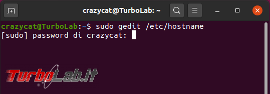 Modificare nome computer Ubuntu 20.04