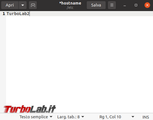Modificare nome computer Ubuntu 20.04