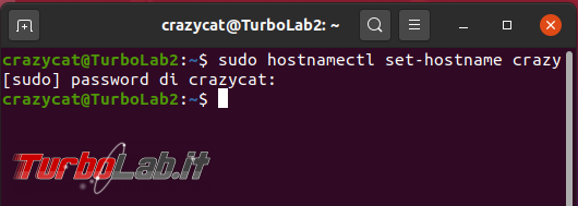 Modificare nome computer Ubuntu 20.04