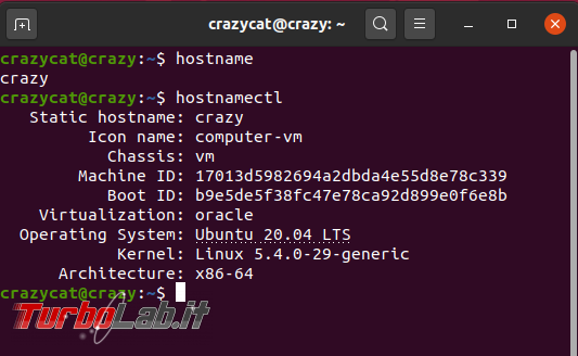 Modificare nome computer Ubuntu 20.04