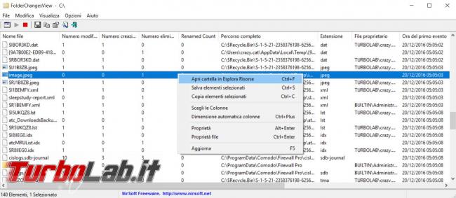 Monitorare cambiamenti file cartelle disco fisso