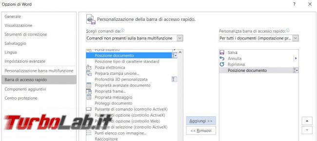 Mostrare stampare percorso file Microsoft Office