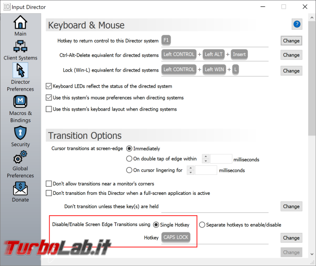 Mouse tastiera come periferiche rete: Input Director - input_director_preferences