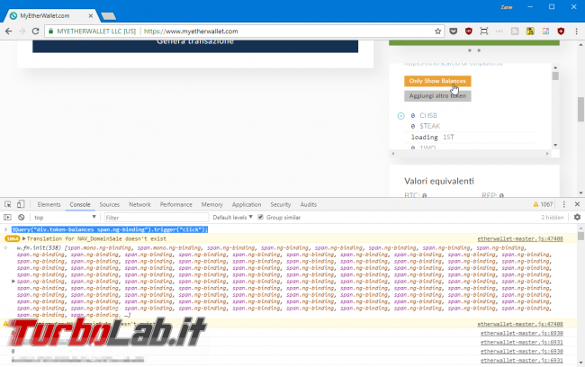 MyEtherWallet, Load all tokens: come caricare/mostrare TUTTI token colpo solo (video)