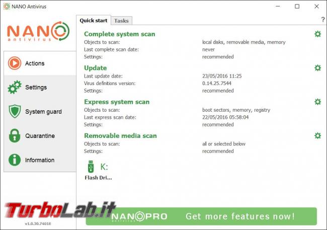 Nano antivirus messo prova TurboLab.it