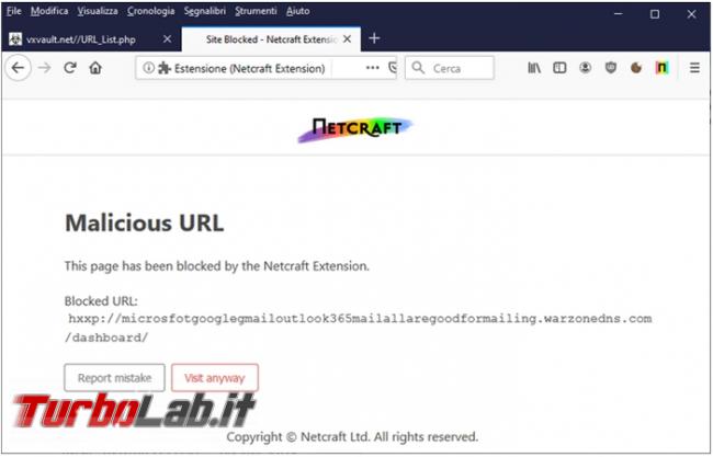 Netcraft Anti-Phishing l’estensione protegge browser siti pericolosi