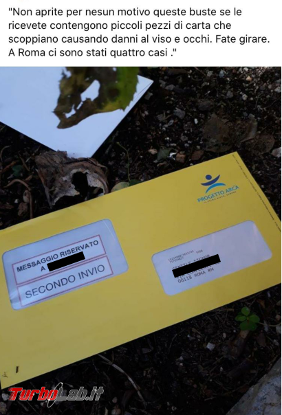 Non aprite queste buste, contengono piccoli pezzi carta scoppiano: è bufala - FrShot_1589716073