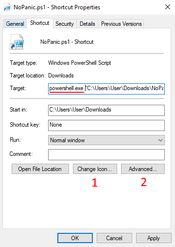 NoPanic - pulsante emergenza ( PowerShell)