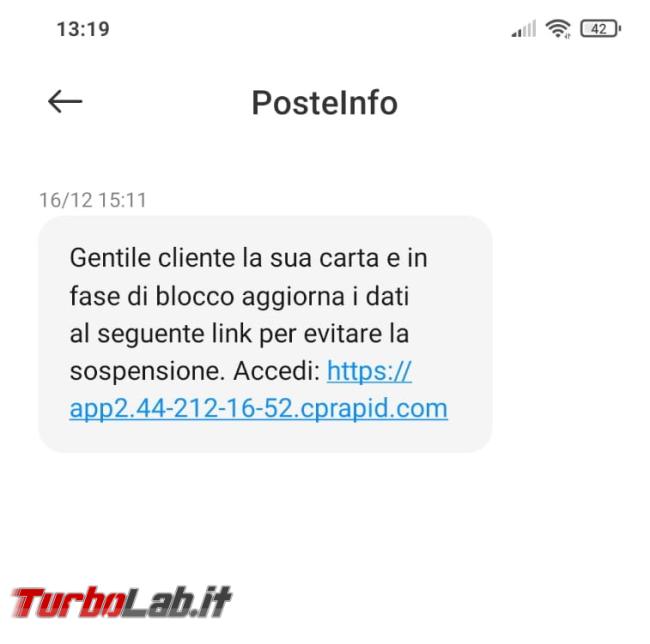 Nuovo SMS truffa PosteInfo: carta è fase blocco - IMG-20221221-WA0005