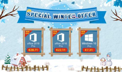 Offerta speciale invernale U2KEY: Windows 10 Pro soli 7,31 € Office 2016 Pro soli 22,11 €