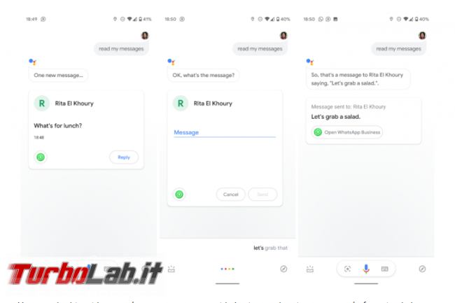 Ora Google Assistant legge messaggi Telegram WhatsApp ( solo inglese) - Annotazione 2019-08-05 153807